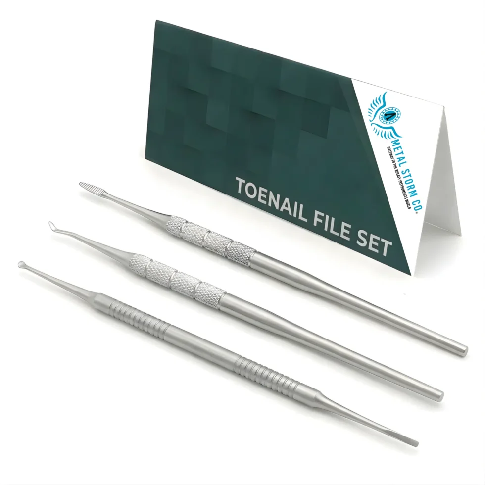 Metal Storm® Professional Ingrown Toenail Kit | 3-Pcs Blacks Files & Probe Podiatry Tool Set