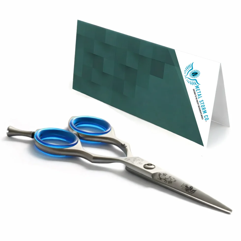 Metal Storm® VG-10 Cobalt Hair Cutting Scissors – Professional Barber Shears – 14cm, Matte Finish